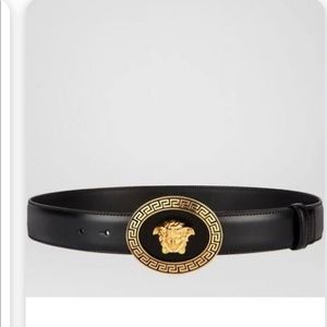 VERSACE OVAL MEDALLION VITELLO BELT